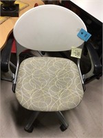Cool grey yellow & white swivel adjustable chair