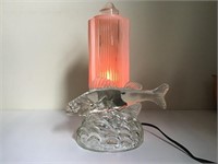 FIGURAL GLASS FISH TABLE LAMP ANTIQUE