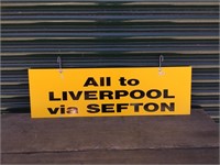 Destination Sign All to Liverpool via Sefton