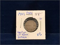 1901 Canadian Silver Five Cent Piece