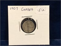 1907 Canadian Silver Five Cent Piece