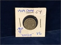 1909 Canadian Silver Five Cent Piece