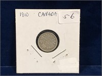 1910 Canadian Silver Five Cent Piece