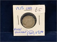 1915 Canadian Silver Five Cent piece