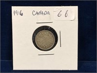 1916 Canadian Silver Five Cent Piece
