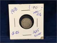 1918 Canadian Silver Five Cent Piece