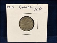 1910 Canadian Silver Ten Cent Piece