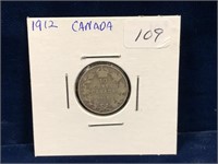 1912 Canadian Silver Ten Cent Piece