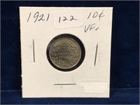 1921 Canadian Silver Ten Cent Piece