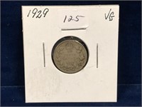 1929 Canadian Silver Ten Cent Piece