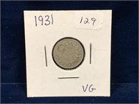 1931 Canadian Silver Ten Cent Piece