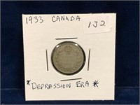 1933 Canadian Silver Ten Cent Piece