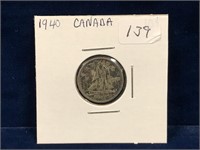 1940 Canadian Silver Ten Cent Piece