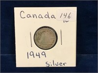 1949  Canadian Silver Ten Cent Piece