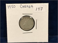 1950  Canadian Silver Ten Cent Piece