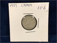 1959 Canadian Silver Ten Cent Piece