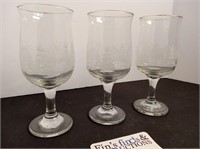 MID-CENTURY 12 GLASS HOLIDAY SET OF 12