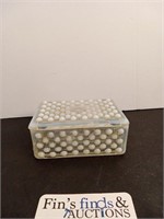 HOBNAIL COLLECTORS DISH GALSSWARE WITH LID