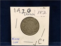 1920 Canadian Silver 25 Cent Piece