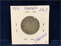 1921 Canadian Silver 25 Cent Piece