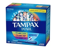 Tampax Pearl Triple Pack Tampons - 34ct