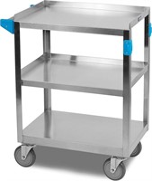 CFS Stainless Steel 3 Shelf Utility Cart, 15.5" x