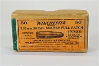 Winchester 7.63 .30cal Mauser 86gr Ammo - Unopened