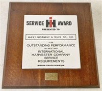 1967 IH Service Award Plaque
