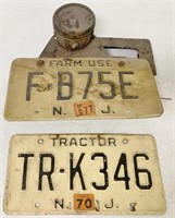 lot of 2 Tractor & Farm Use NJ License Plates