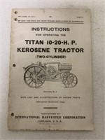 Titan Kerosene International Instructions Book