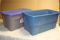Two Totes - Gray and Blue - One Lid