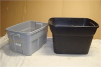 Two Totes - no lids - Black and Gray