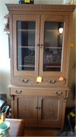 ANIQUE CHINA HUTCH 3 DRAWERS,GLASS DOOR TOP