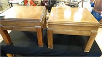 2 WOODEN END TABLES 19 X 17 1/2 16 TALL