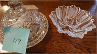 CLEAR CRYSTAL CHEESE DISH BOWL
