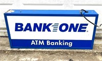 VTG BANK ONE LIGHTED SIGN--  DOUBLE SIDED