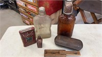 Vintage Bottle,Tin