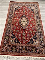 3.7' x 6' Semi-antique Persian Kashan:Made in Iran