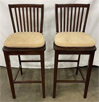 AMH3911/ 9C  Two Tall Bar Stools With Cushions