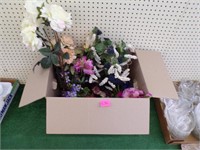 Box of artificial flowers