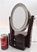 Miroir pour maquillage à 2 tiroirs, fonctionnel