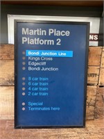 Martin Place Platform 2 Indicator Board Sign