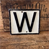 Original "W" Whistle Cast Iron Sign