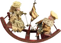 CHILDREN ON MECHANICAL SEE-SAW BELL CHIMER