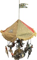 FRENCH PAINTED TIN CAROUSEL