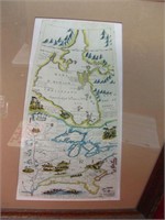 Framed Vintage Conic Map East Coast America