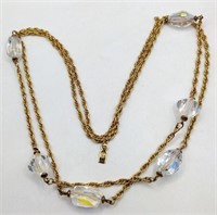 Swarovski gold tone Crystal accent necklace 38 in