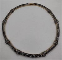 Gold tone long link necklace 16.5 in