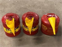 3 Gas Cans w/Funnels