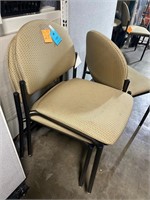 3 high quality side chairs gold cloth
